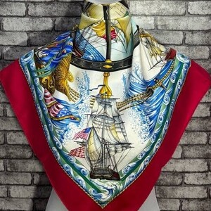 Free DHL EXPRESS  Authentic Hermes “Vive le Vent” silk scarf (34”x35”) H9778