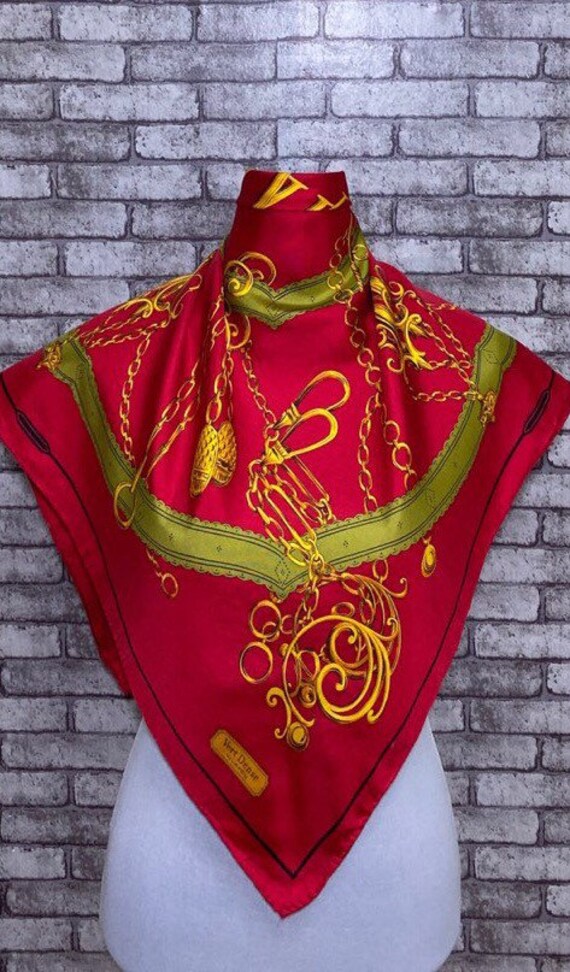 Free Post Authentic Vert Dense Silk Scarf Etsy