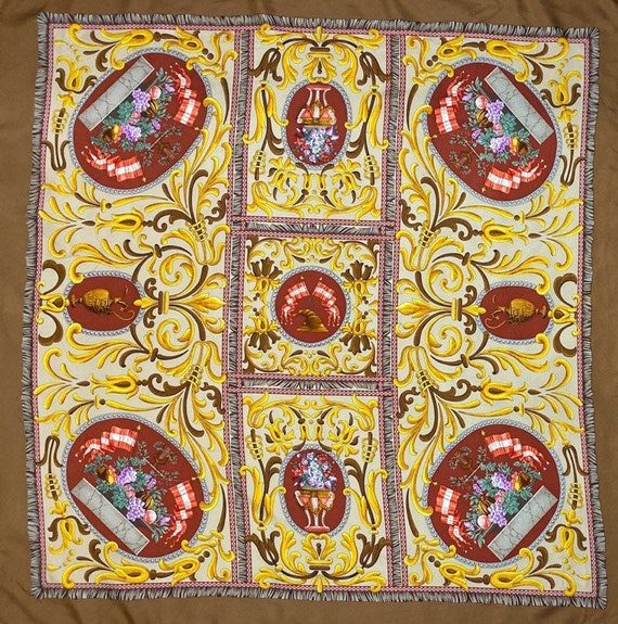 Free post Authentic   silk scarf (33"x34")S 4176 - image 2