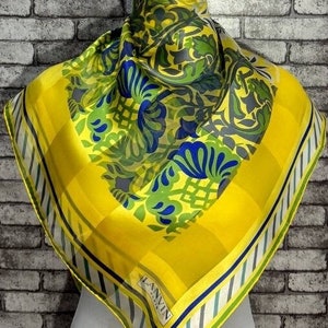 Free shipping Authentic Lanvin  silk scarf (33”x34”) C9131