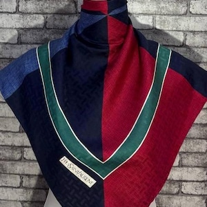 Free shipping Authentic YvesSaintLaurent  silk scarf (30”x31”) C10981