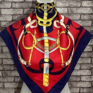 Darmowa dostawa Oryginalny szalik jedwabny Hermes „Eperon d’Or” (35"x34")H7594