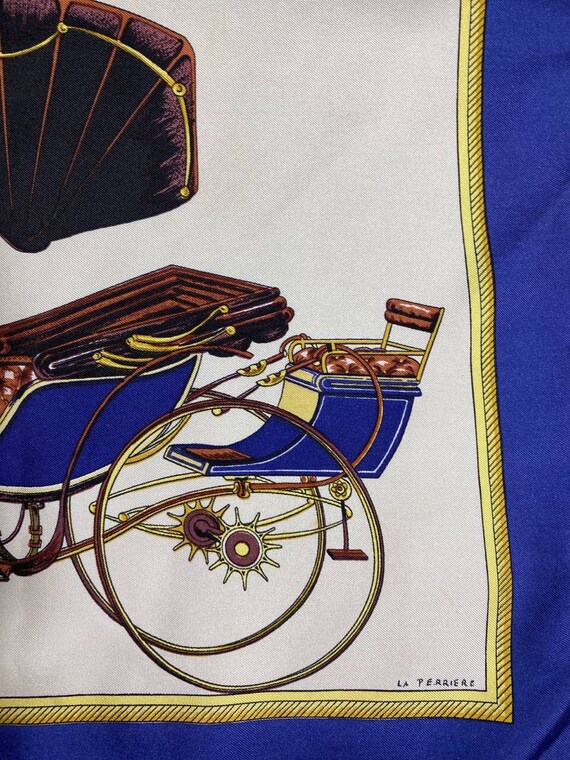 Free shipping Authentic Hermes silk scarf (34”x35… - image 4
