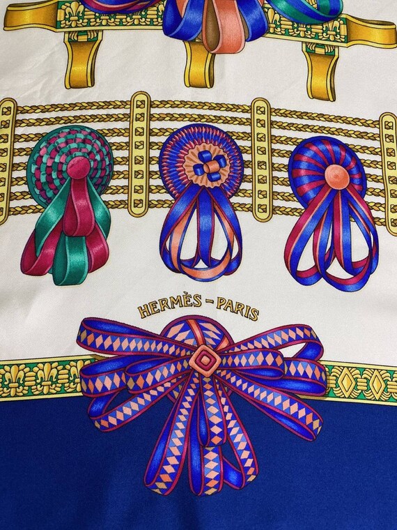 Free DHL EXPRESS Authentic Hermes silk scarf (34”… - image 4