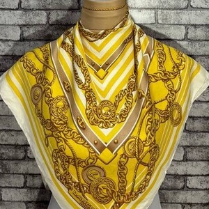 Free shipping Authentic Lancel silk scarf (33”x34”) C9917