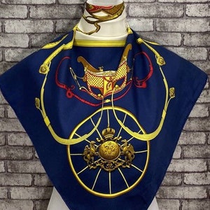 Free shipping Authentic Hermes “Springs” silk scarf (34”x35”) H7021