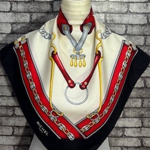 Free shipping Authentic Richel silk scarf (33”x34”) C9413