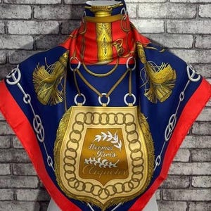 Free shipping Authentic Hermes “Cliquetis” silk scarf (34”x35”) H10955