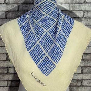 Free shipping Authentic YvesSaintLaurent   silk scarf (28”x29”) C10663