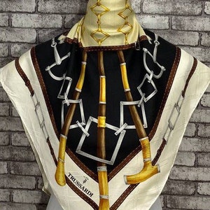 Free shipping Authentic Trussardi silk scarf (33"x34")T7703