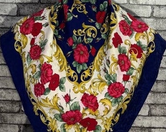 Free shipping Authentic Marelli  silk scarf (33”x34”) C9548