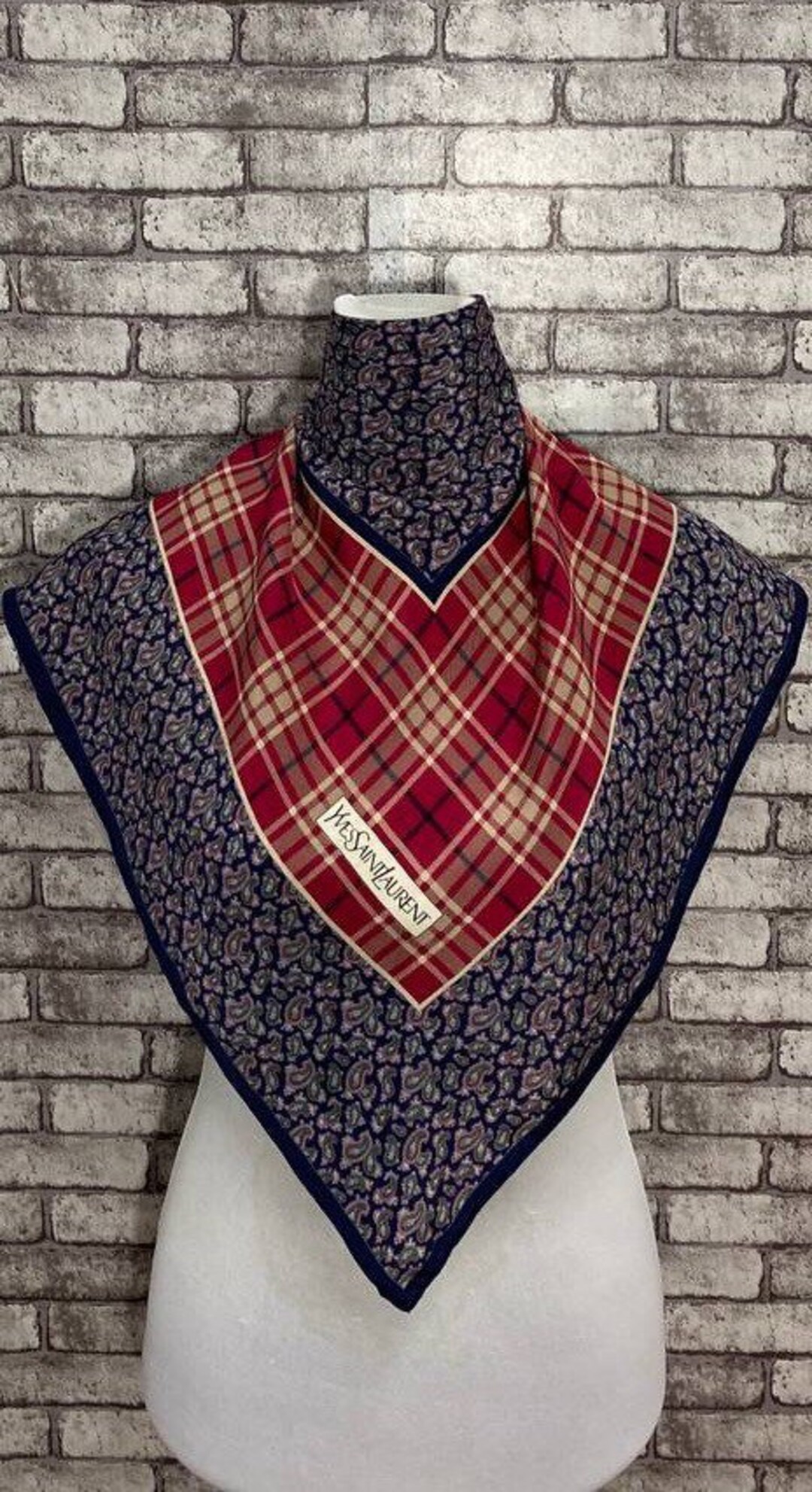 Free Shipping Authentic Yvessaintlaurent Silk Scarf (30.5