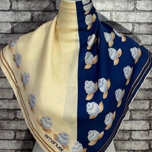 Free shipping Authentic Emanuel Ungaro silk scarf (30”x31”) C9682