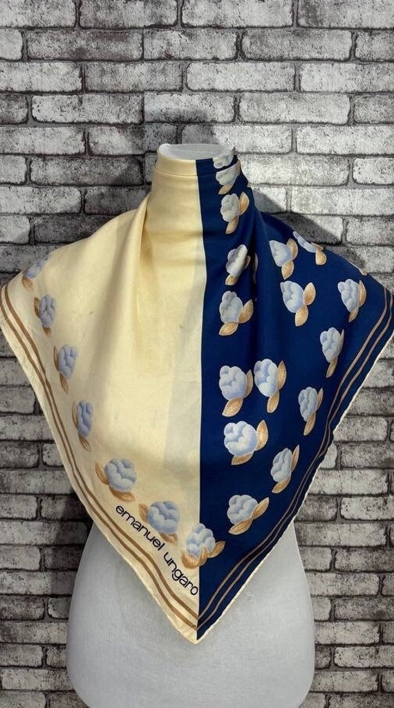 Free shipping Authentic Emanuel Ungaro silk scarf 