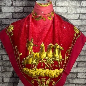 Gratis DHL EXPRESS Authentieke Hermes “Cosmos” zijden sjaal (34”x35”) H9948