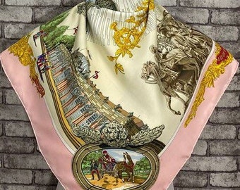 Free DHL EXPRESS Authentic Hermes silk scarf (34”x35”) H7224