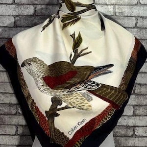 Free shipping Authentic Calvin Klein   silk scarf (33”x34”) C10776