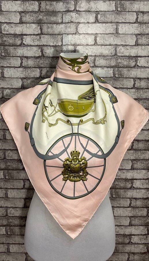 Free Shipping Authentic Hermes “springs” Silk Scarf (35