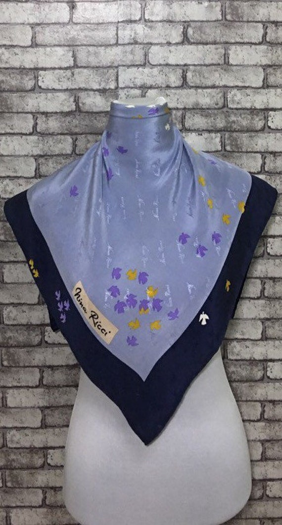 Free post Authentic Nina Ricci silk scarf 31x31 N3183