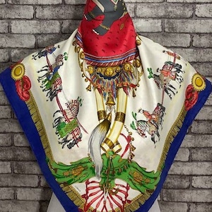 Free DHL EXPRESS Authentic Hermes “ Caparacons”  silk scarf (35"x34")H7625