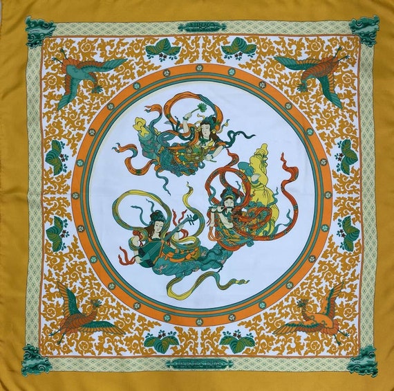 Free DHL EXPRESS Authentic Hermes silk scarf (34”… - image 2