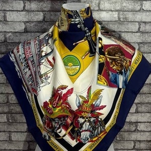 Gratis DHL Express authentieke hermès 'New Orleans' zijden sjaal (34" x 35") H9863