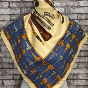Free shipping Authentic Trussardi silk scarf (33"x34")T7064