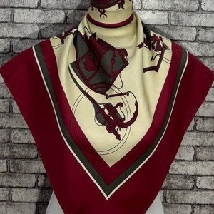 Free shipping Authentic Hermes “ex Libris” silk scarf (34”x35”) H8825