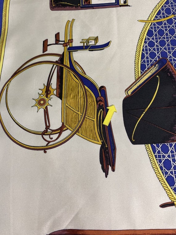 Free shipping Authentic Hermes silk scarf (34”x35… - image 7