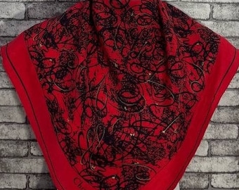 Gratis verzending Authentieke zijden Christian Dior-sjaal (30 x 31 inch) C