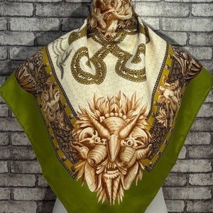 Gratis DHL EXPRESS Authentieke Hermes "Grotte de Versailles" zijden sjaal (34" x 35") H9214