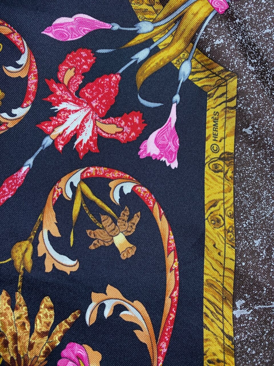 Free DHL Courier Authentic Hermes silk scarf | Etsy