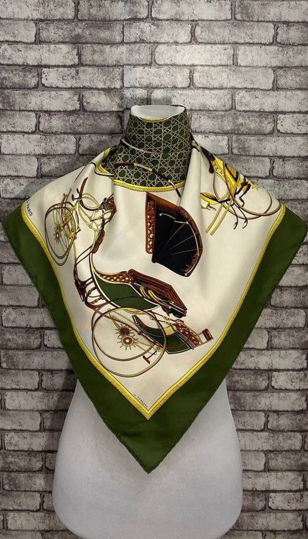 Printed silk scarf 'Les Voitures a Transformation', Hermès