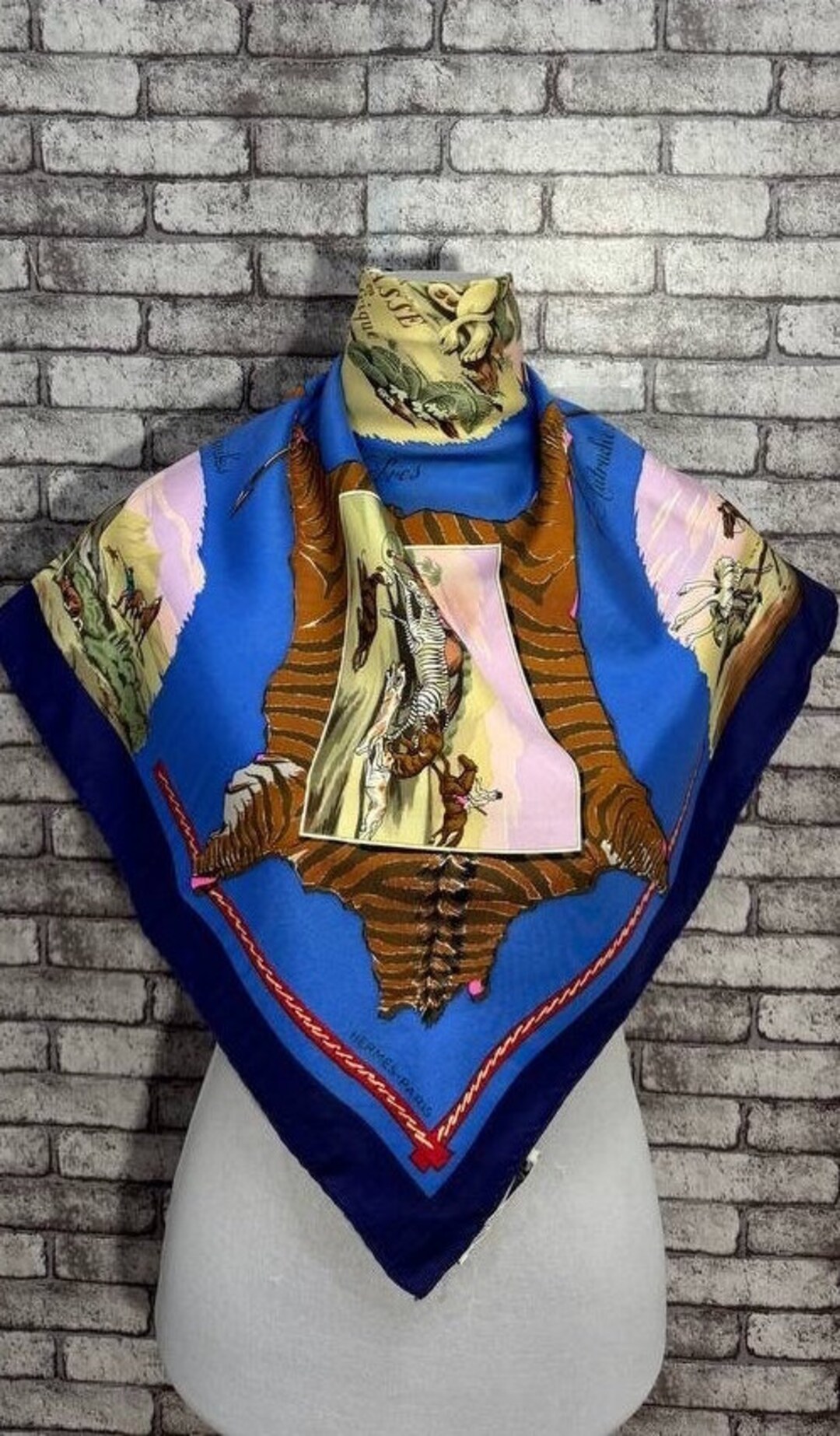 HERMÉS アフリカ動物柄 シルクベスト 40