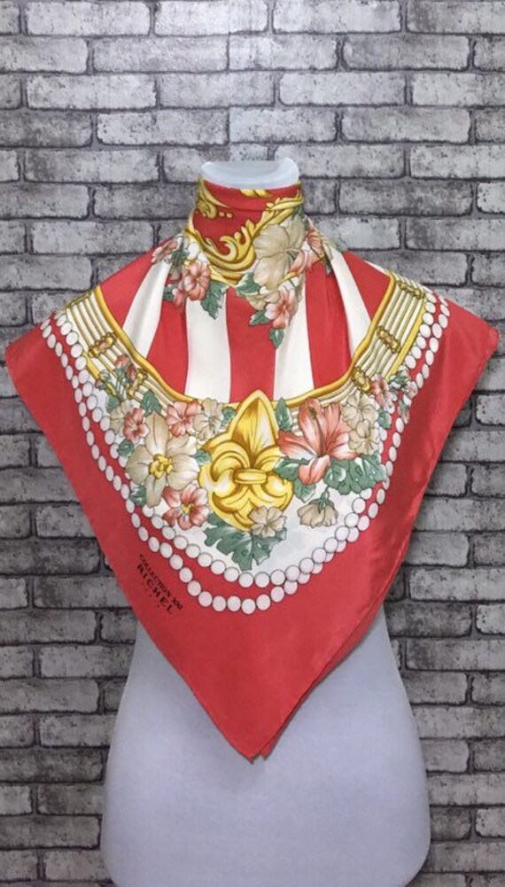 Free post Authentic silk scarf 33x34 M 1267