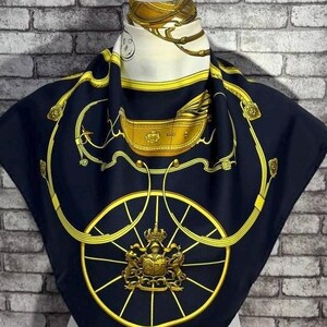 Free shipping Authentic Hermes “Springs “silk scarf (34”x35”) H11084