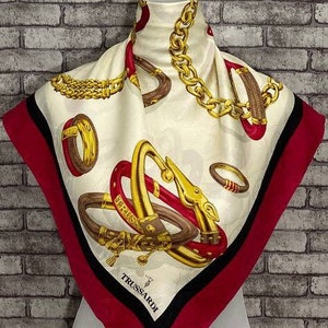 Darmowa wysyłka Oryginalny szalik jedwabny Trussardi (33"x34")T7251