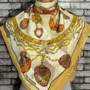 Darmowa dostawa Oryginalny szalik jedwabny Trussardi (33”x34”) C9145