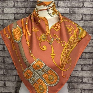 Free  Shipping Authentic Trussardi silk scarf (34”x33”)T6222