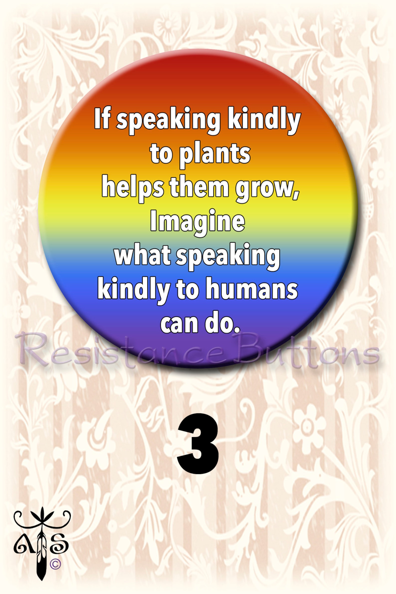 Speaking Kindly Plants Helps Them Grow Button. 2.25 Etsy