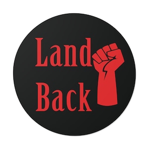 LAND BACK Round Vinyl Stickers