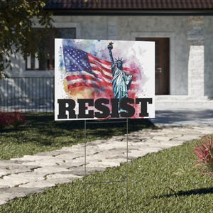 RESIST Yard Sign. Printed on Both Sides. Free Metal H Stand Included ...