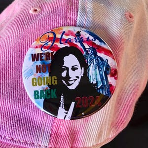 Cats for Kamala. Harris Walz Button or magnet. 2.25&quot; Pin back button or magnet. Cat Ladies for Harris Walz. Cats for Harris Walz 2024 button