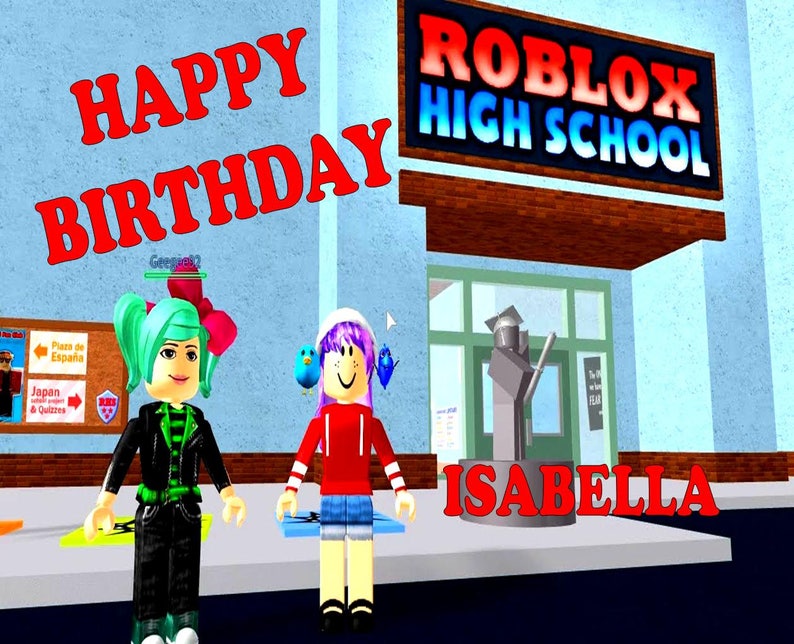 641 Roblox High School Edible Birthday Cake Topper Icing Etsy - 