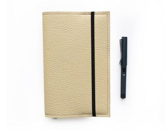 Cream Yellow Moleskine L Cover / Leather Cover for Moleskine Large size Planners and Notebooks