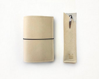 A6 size Meraki Cover /  Refillable cover for A6 journals like Hobonichi Techo or Midori A6 Notebook made with high-quality Italian leather