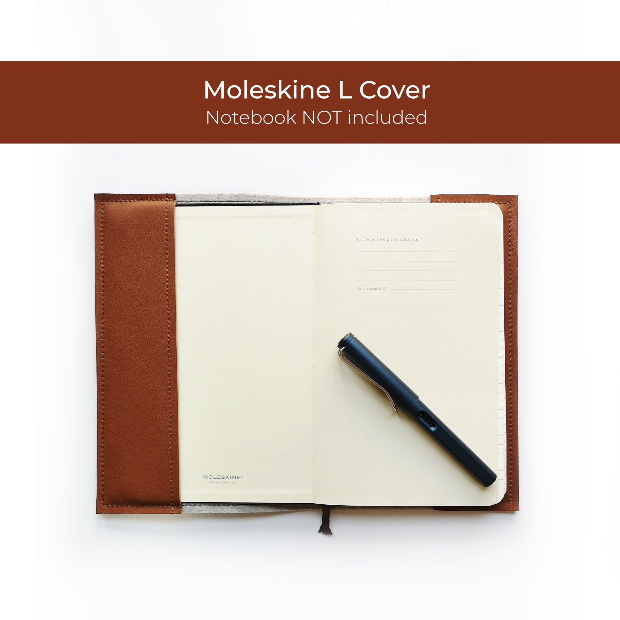 Caramel Brown Moleskine L Cover / Leather Cover for Moleskine Etsy