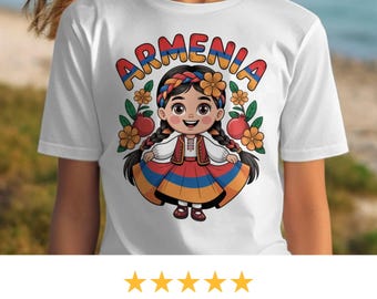アルメニアの女の子Tシャツ、伝統的なフォークチャーム、アルメニアプライド衣装