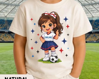 T-shirt voetbal Engeland: National Pride-shirt Engels meisje, cadeau voetbalfan voor kinderen en gezinnen