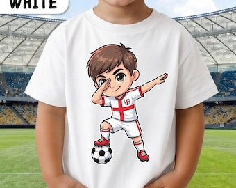 イングランドサッカーシャツ：かわいいイングランドサッカーファンTシャツ、子供と家族への誇りの贈り物